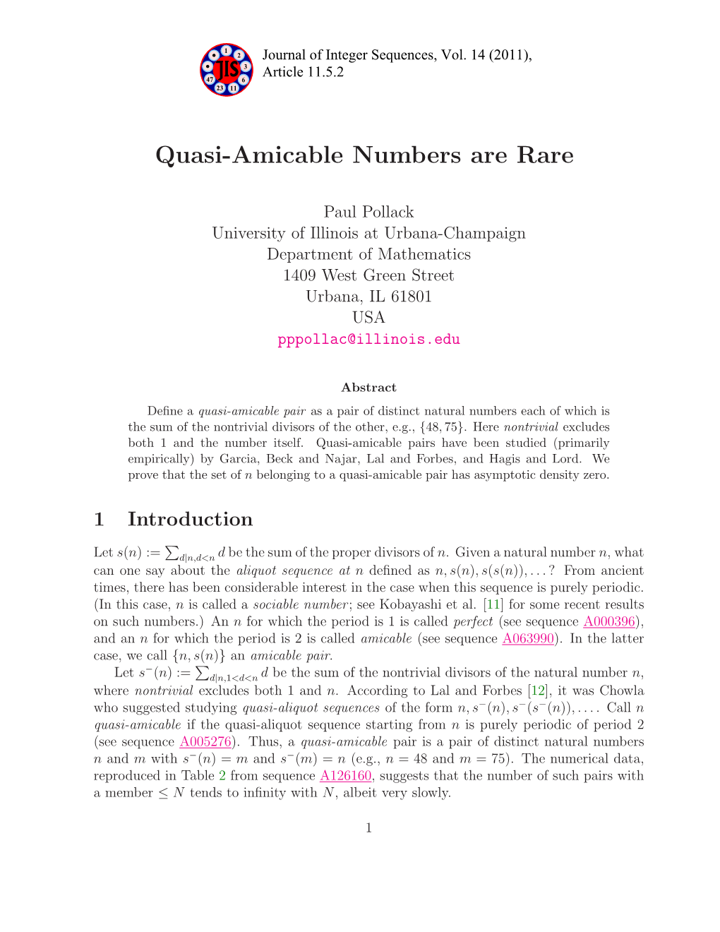 Quasi-Amicable Numbers Are Rare