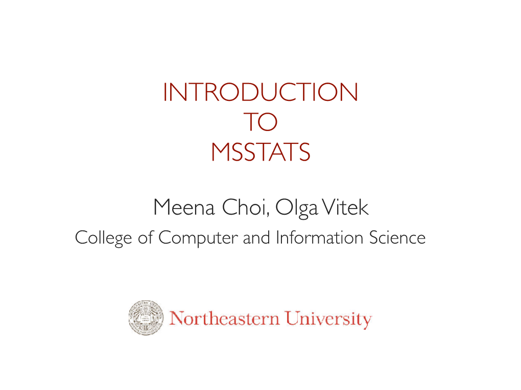 Introduction to Msstats