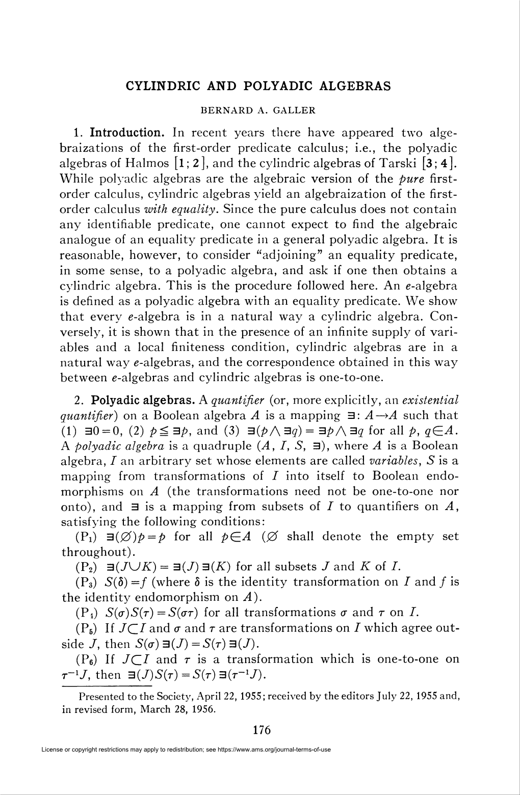 Cylindric and Polyadic Algebras