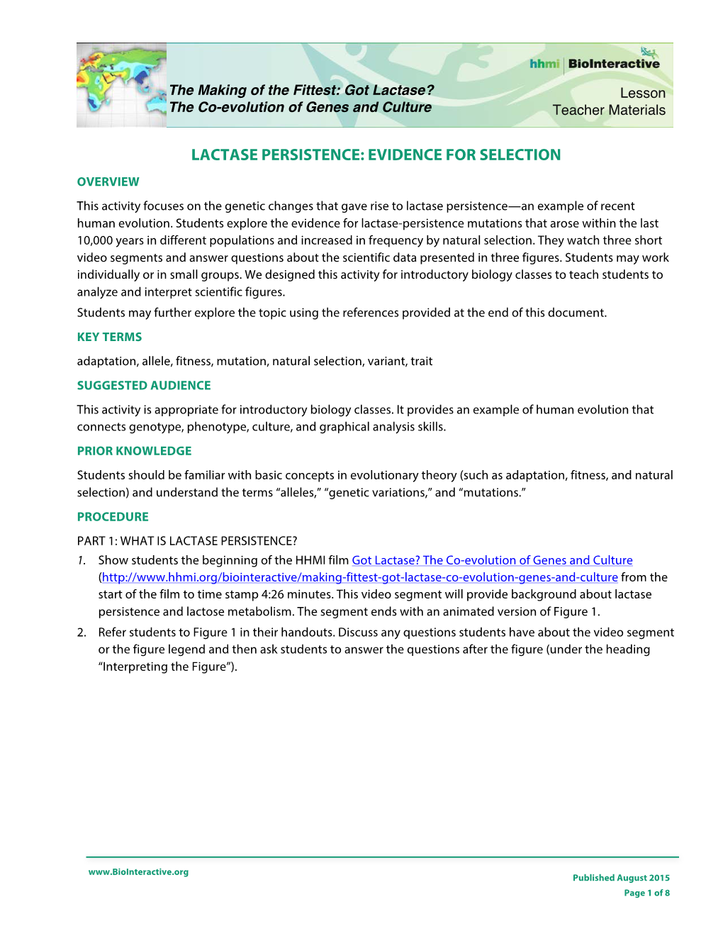 Lactase Persistence