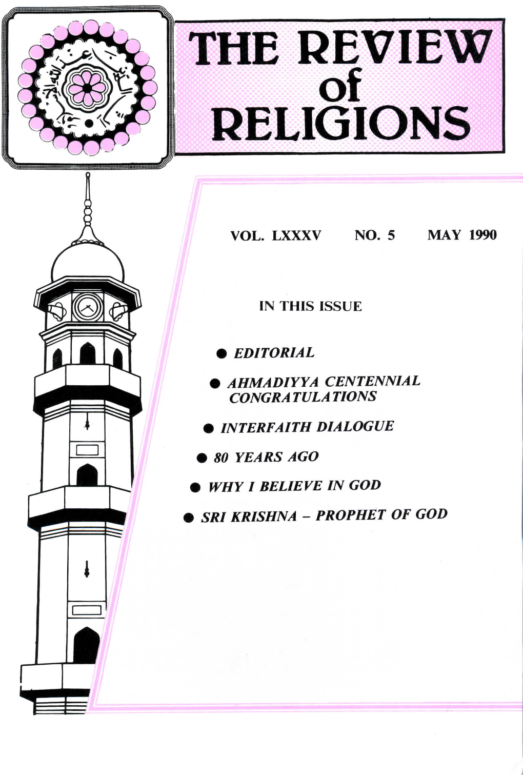 The Review of Religions, May 1990
