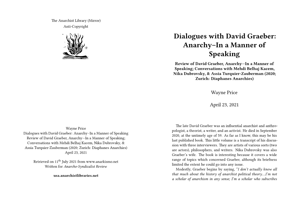 Dialogues with David Graeber