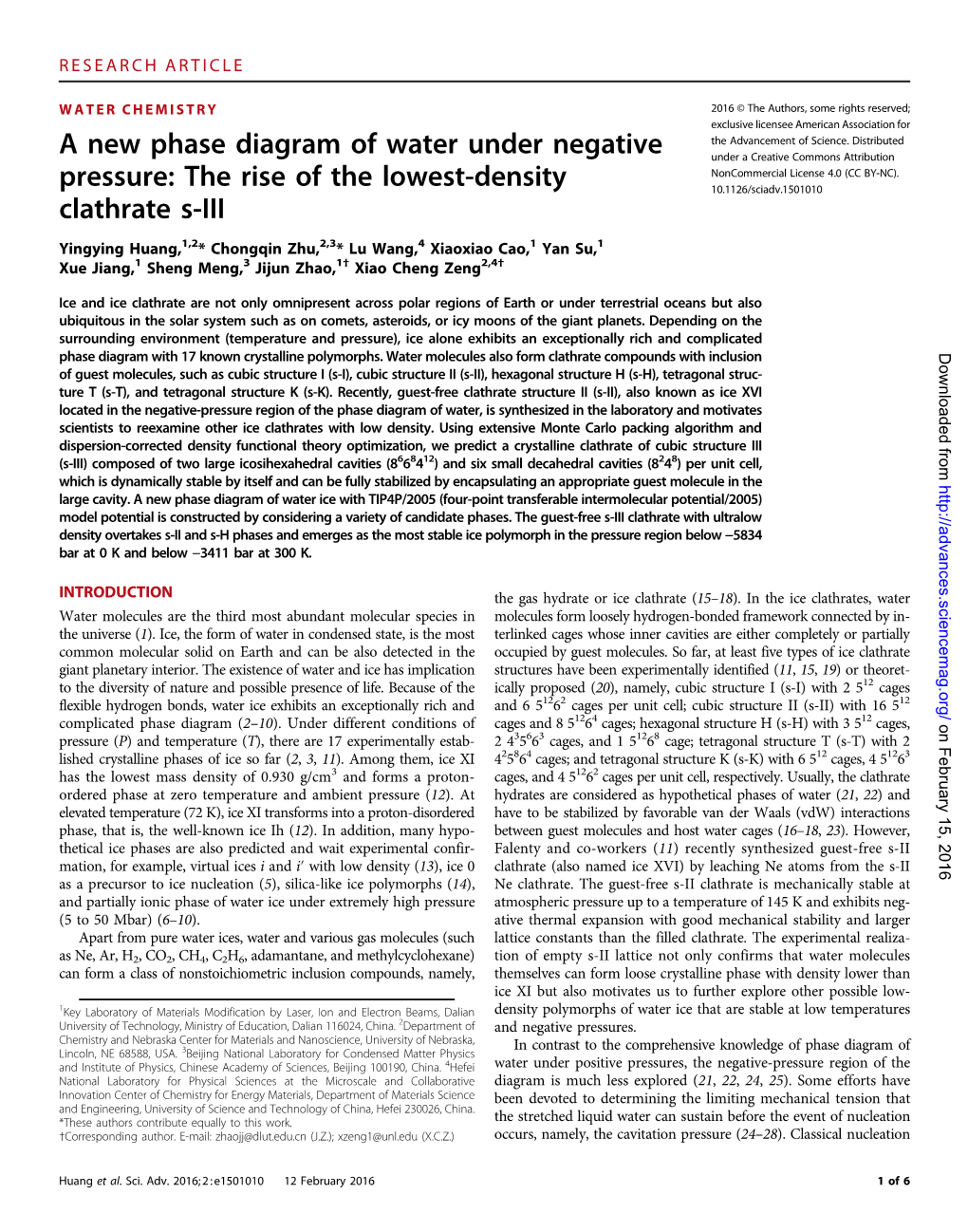 A New Phase Diagram of Water Under Negative Pressure