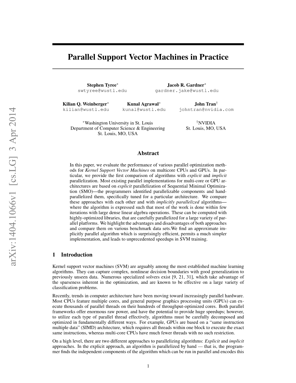 Parallel Support Vector Machines in Practice