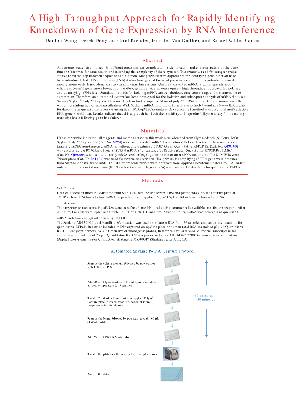 A High-Throughput Approach for Rapidly Identifying Knockdown Of