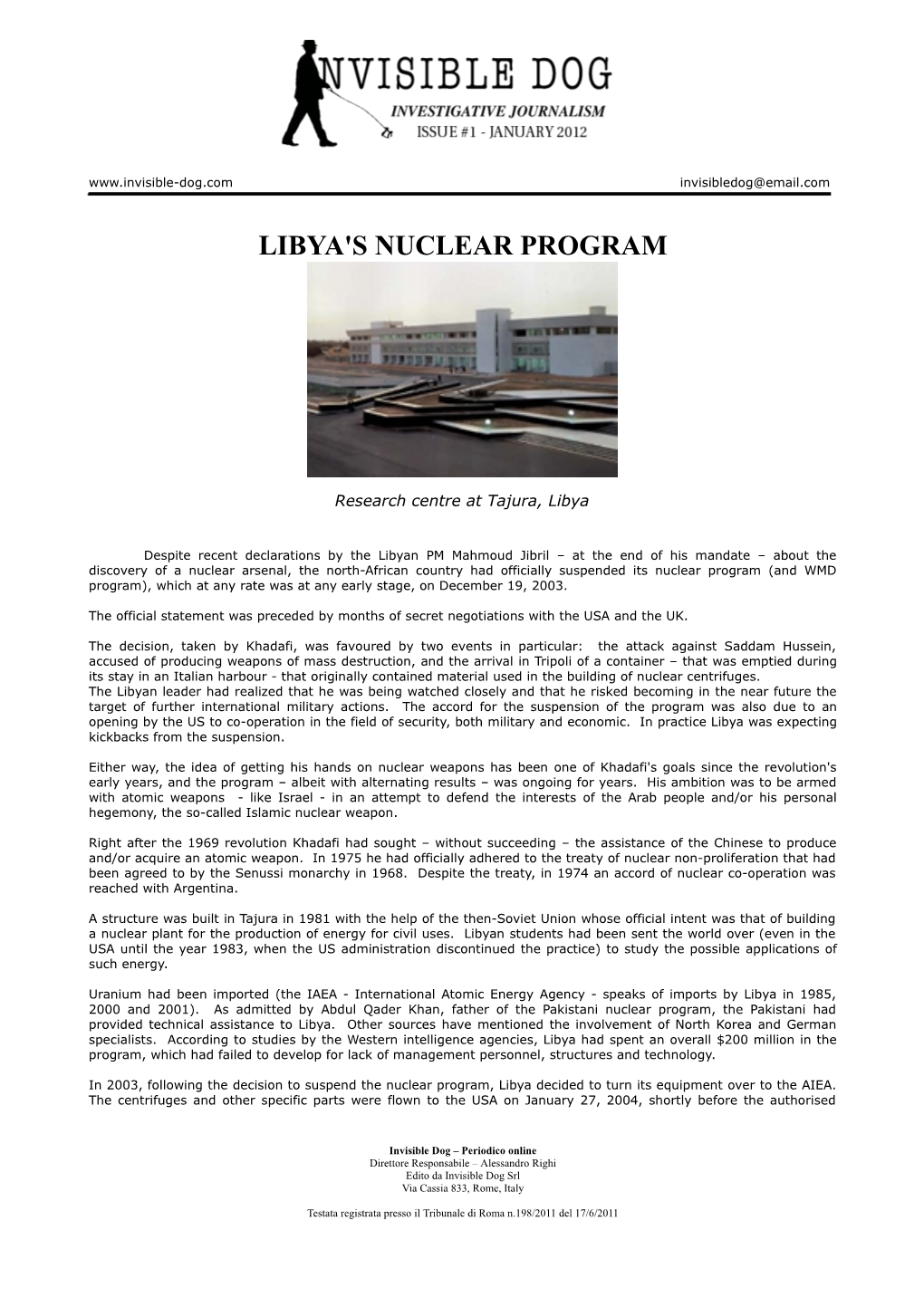 Libya's Nuclear Program