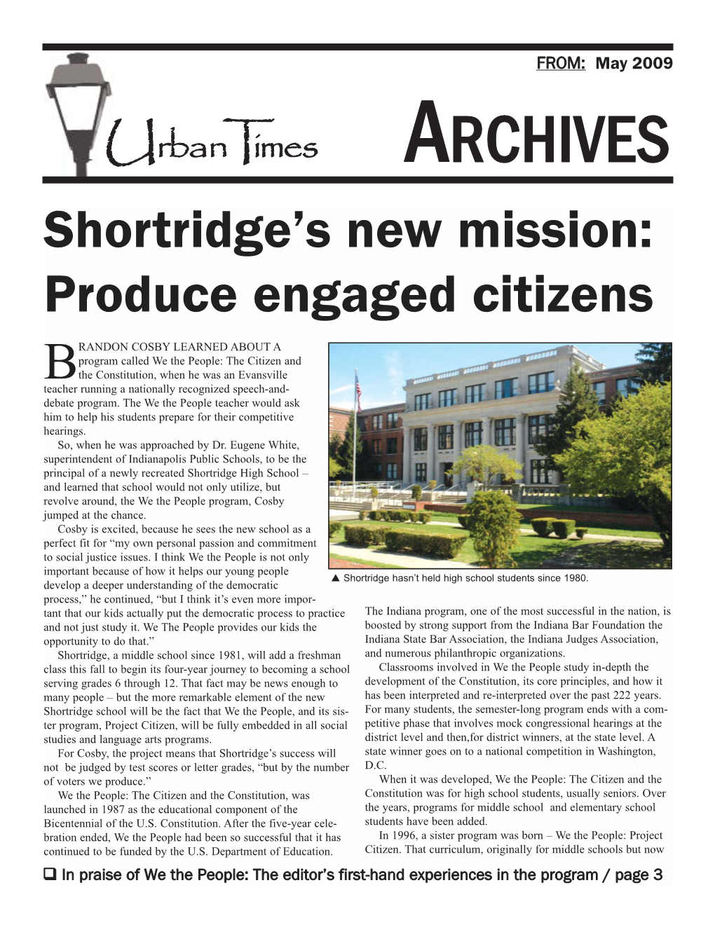 Shortridge's New Mission: Produce Engaged Citizens