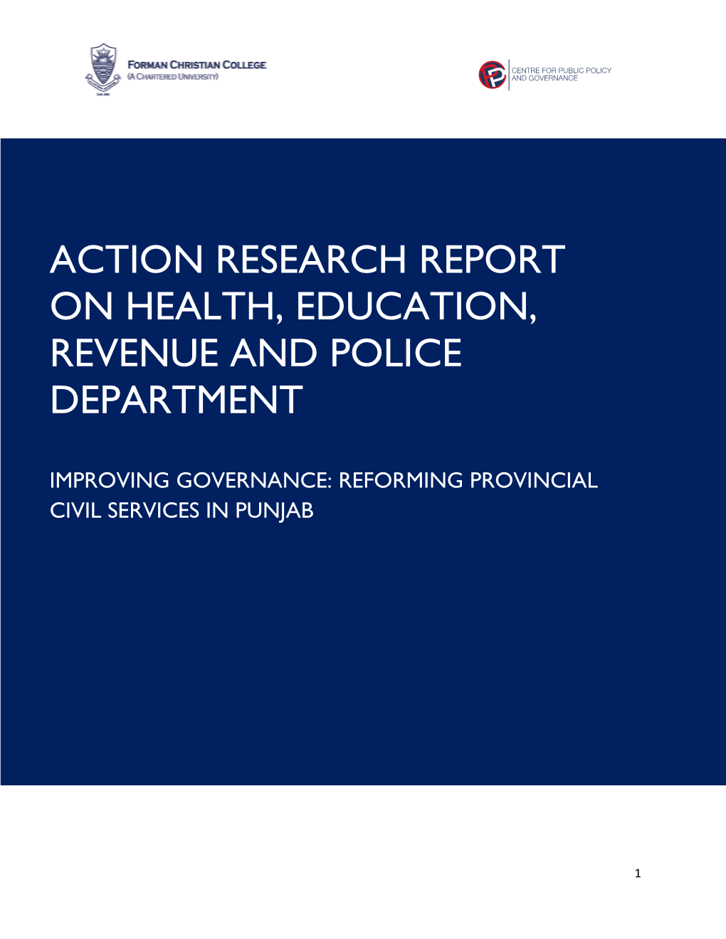 Action Research Report on Health, Education, Revenue and Police Department