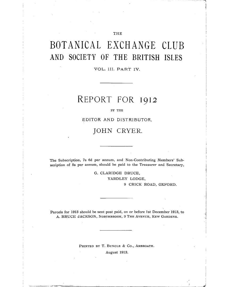 Botanical Exchange Club and Society of the British Isles