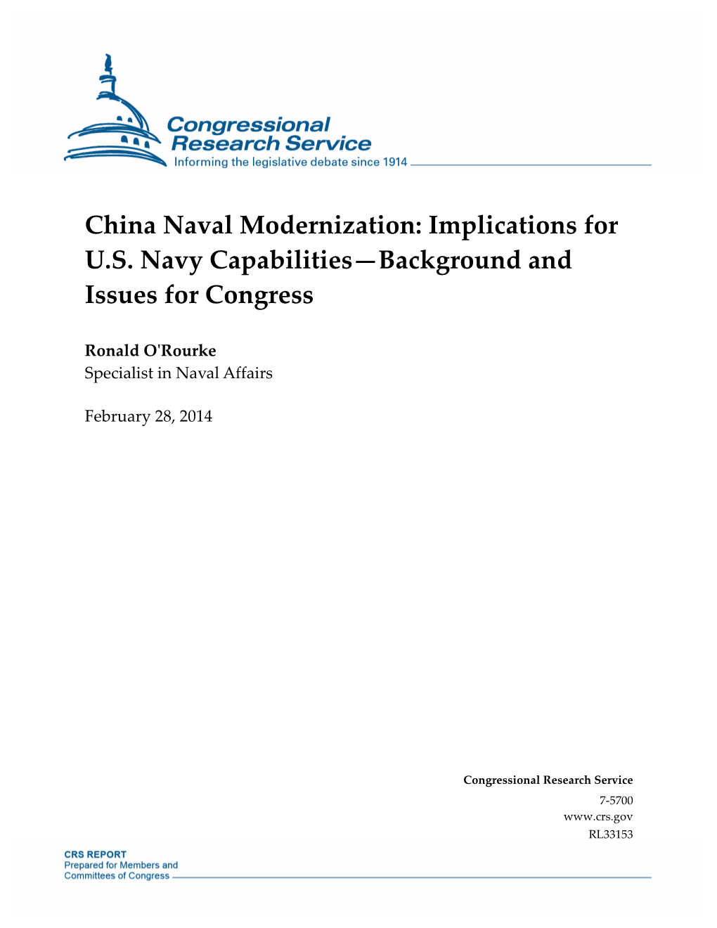 China Naval Modernization: Implications for US Navy Capabilities