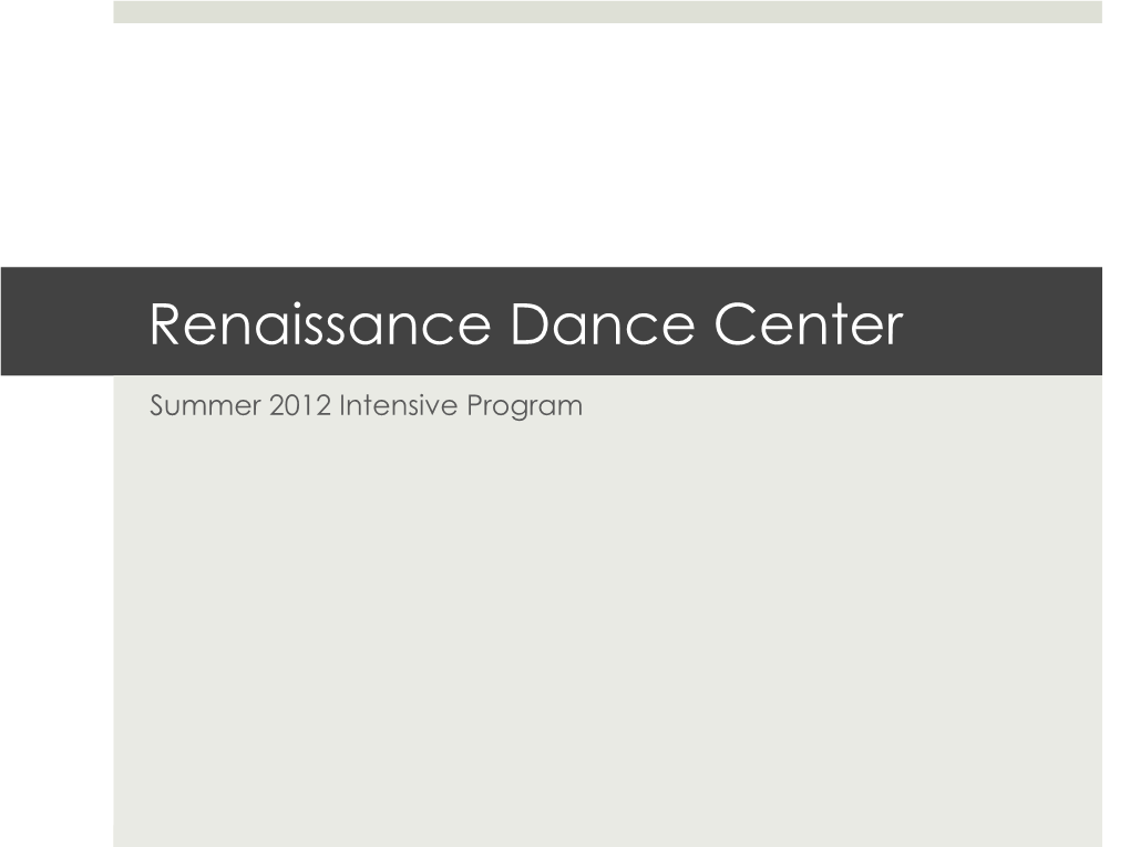 Renaissance Dance Center