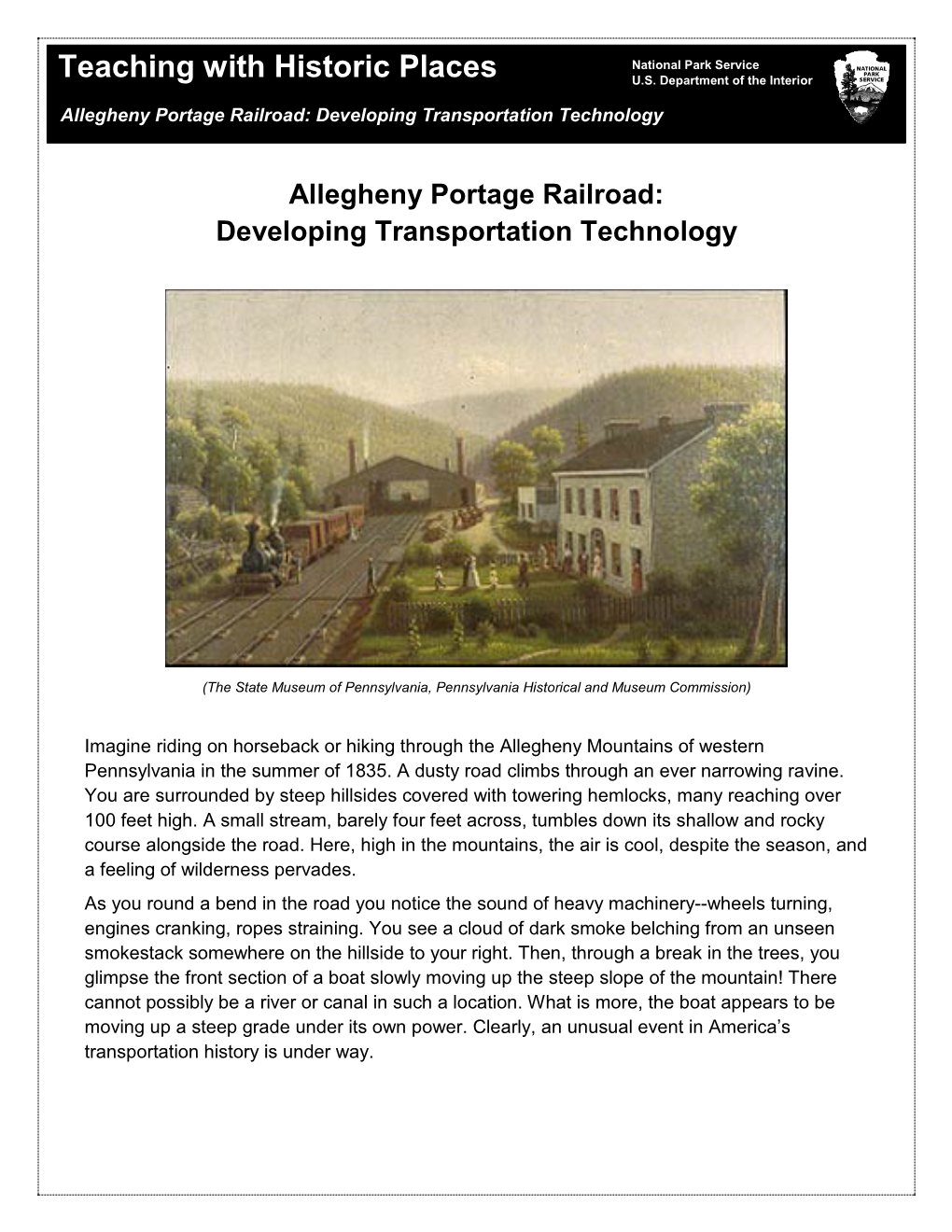 Allegheny Portage Railroad: Developing Transportation Technology