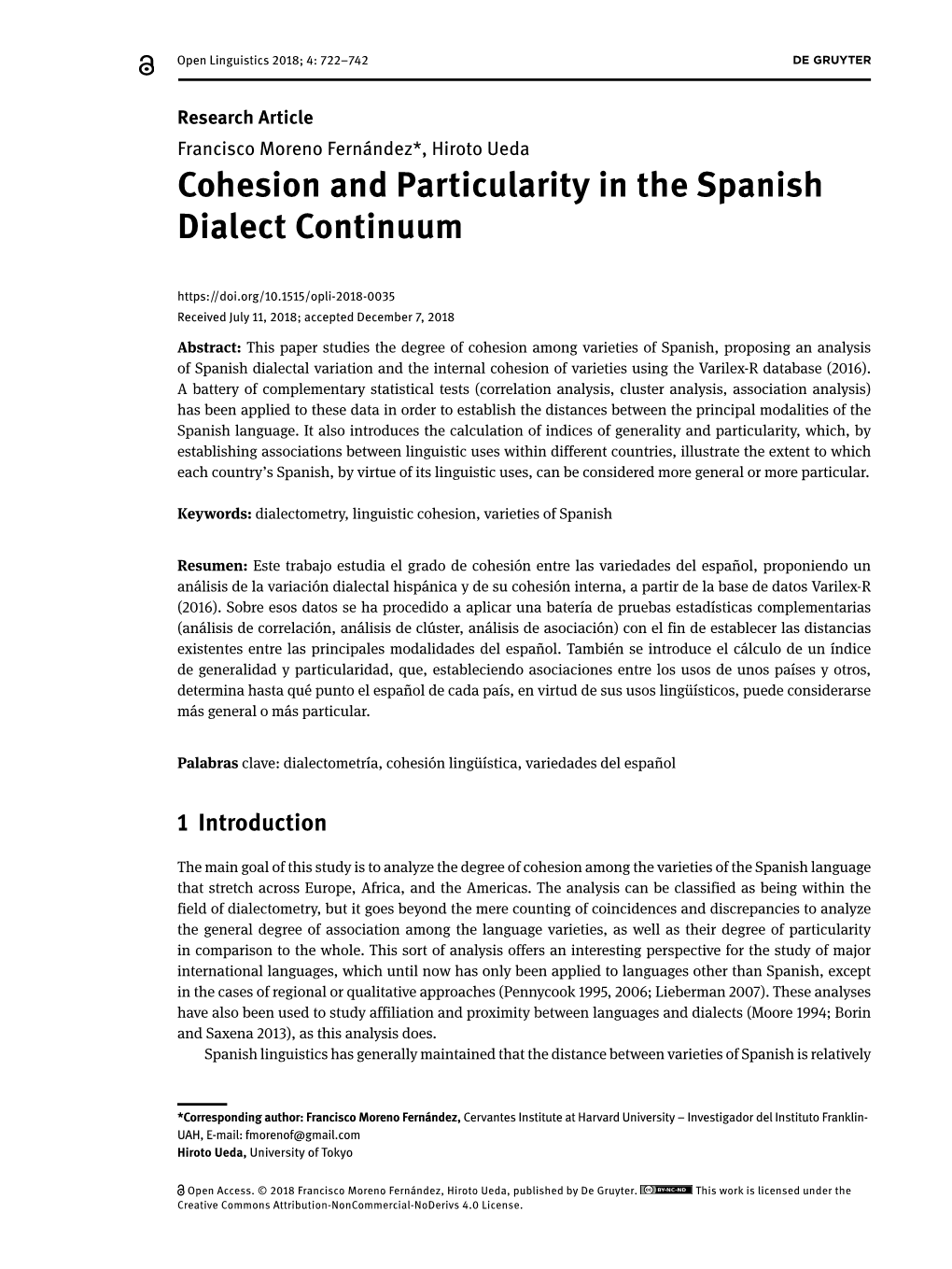 Cohesion and Particularity in the Spanish Dialect Continuum