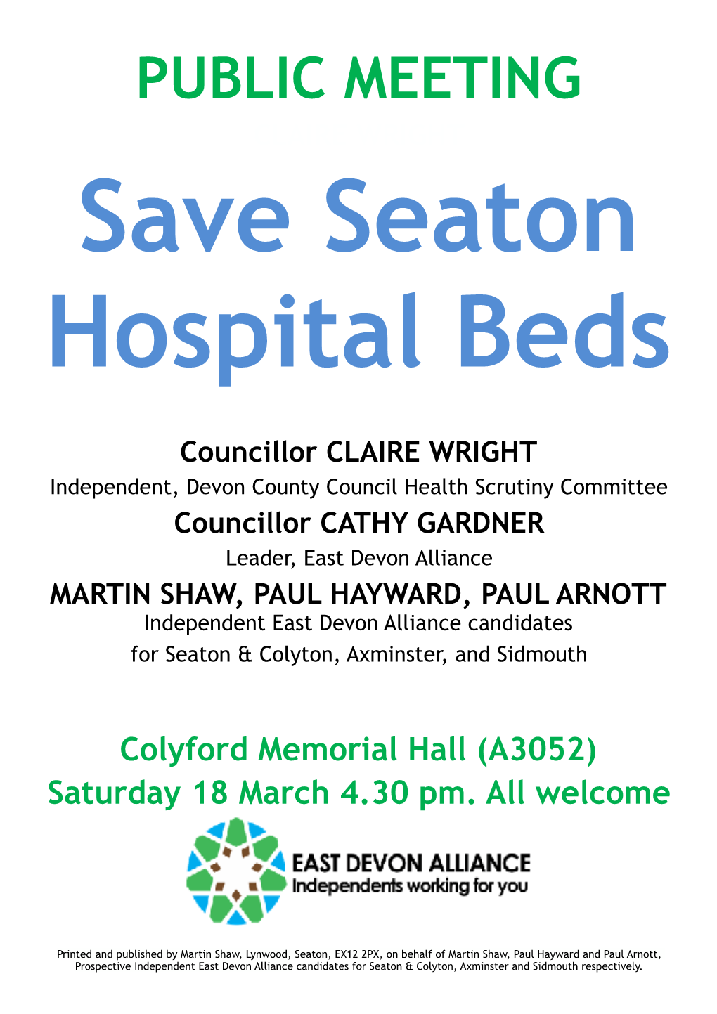 Colyford Meeting 18.3.17 Revised Poster 2