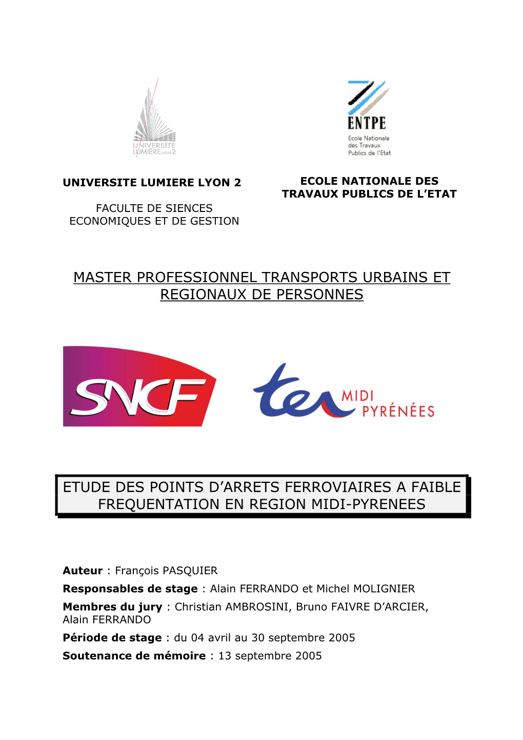 Master Professionnel Transports Urbains Et Regionaux De Personnes