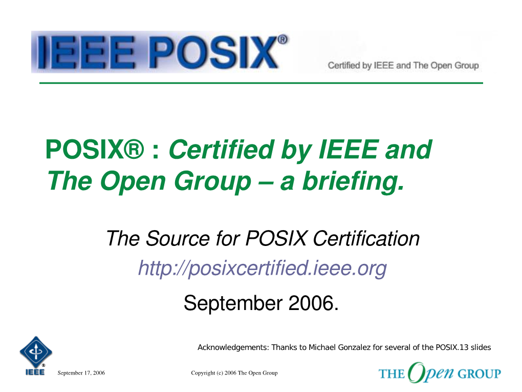 POSIX Briefing