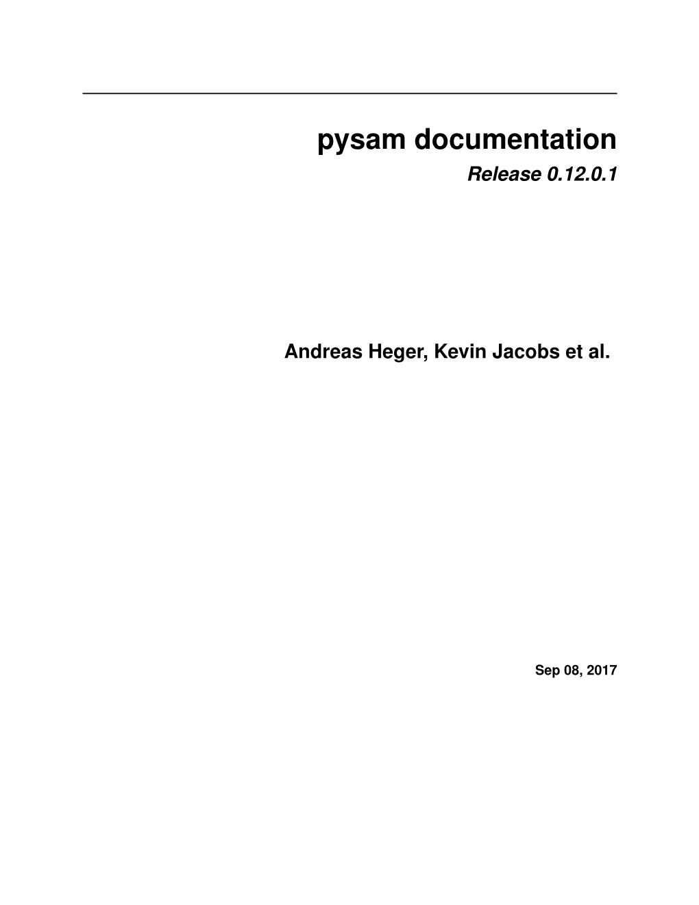 Pysam Documentation Release 0.12.0.1