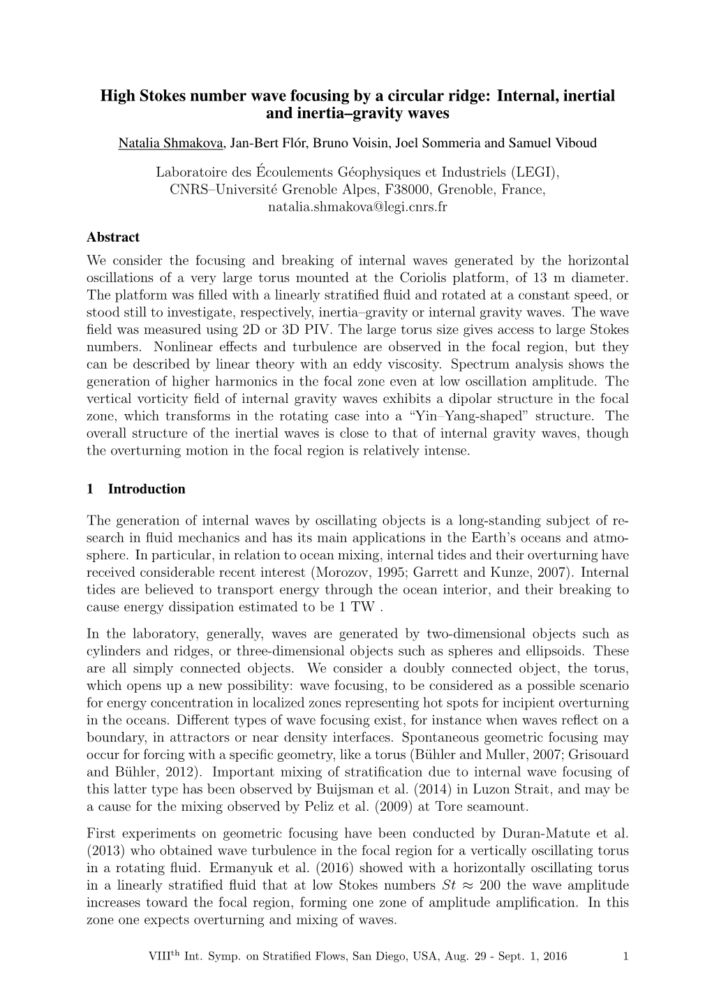 High Stokes Number Wave Focusing by a Circular Ridge: Internal, Inertial and Inertia–Gravity Waves