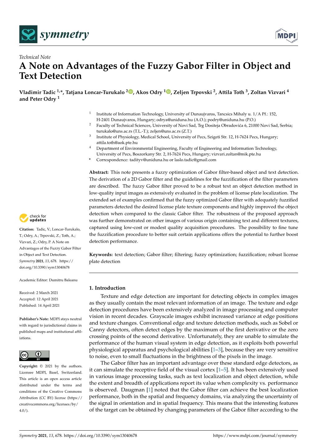 A Note on Advantages of the Fuzzy Gabor Filter in Object and Text Detection