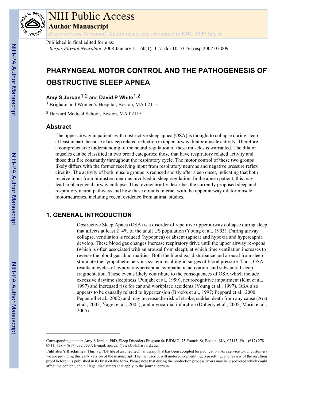 Obstructive Sleep Apnea and Pharyngeal Motor