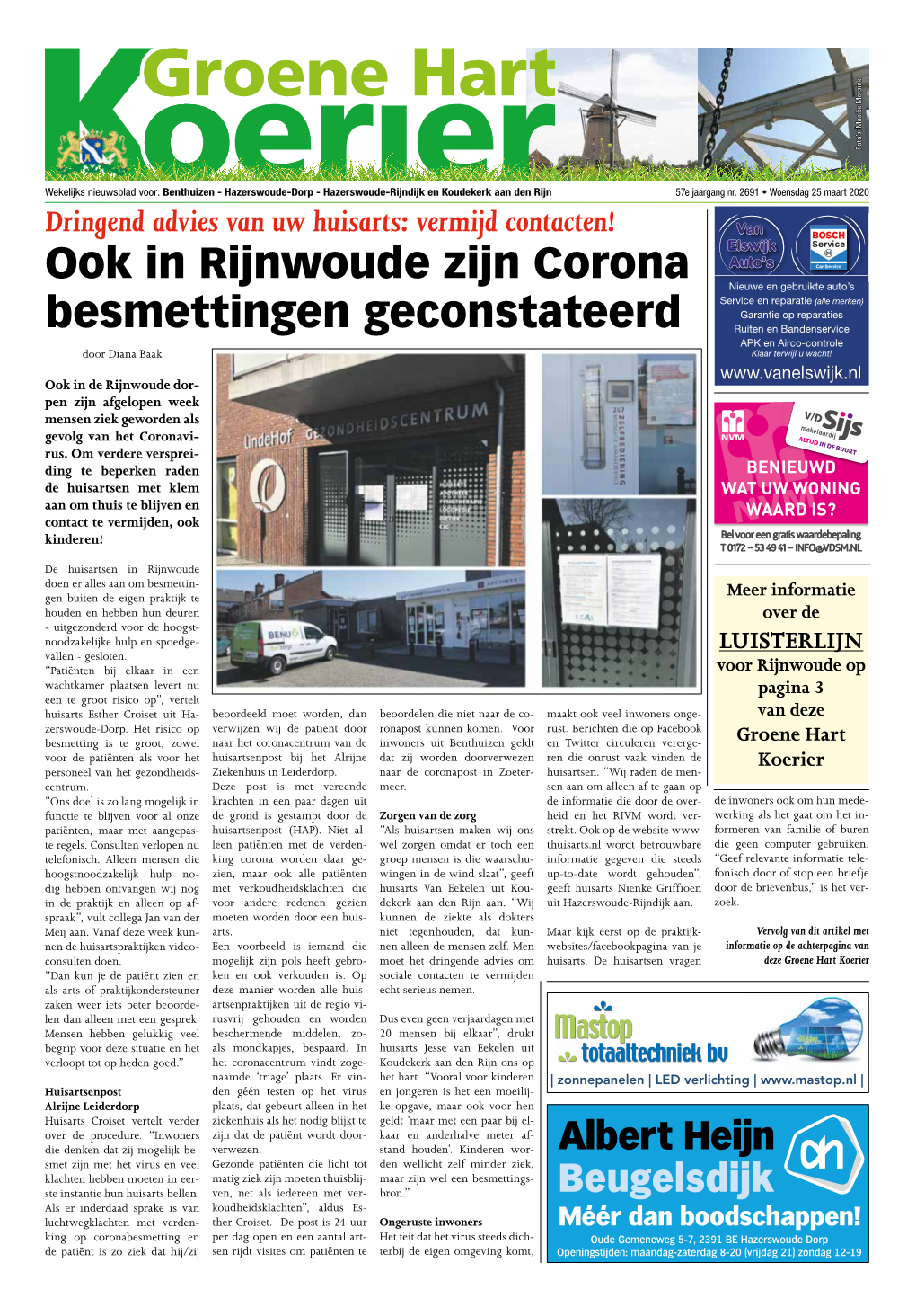 Ook in Rijnwoude Zijn Corona Besmettingen Geconstateerd