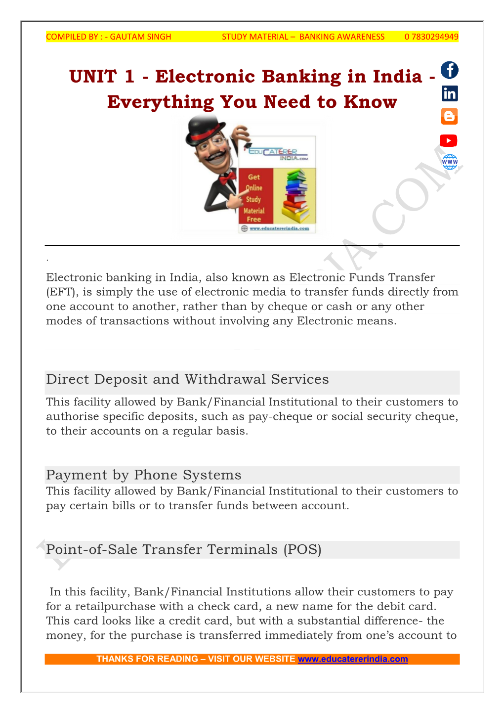 Electronic Banking in India - Everything You Need to Know