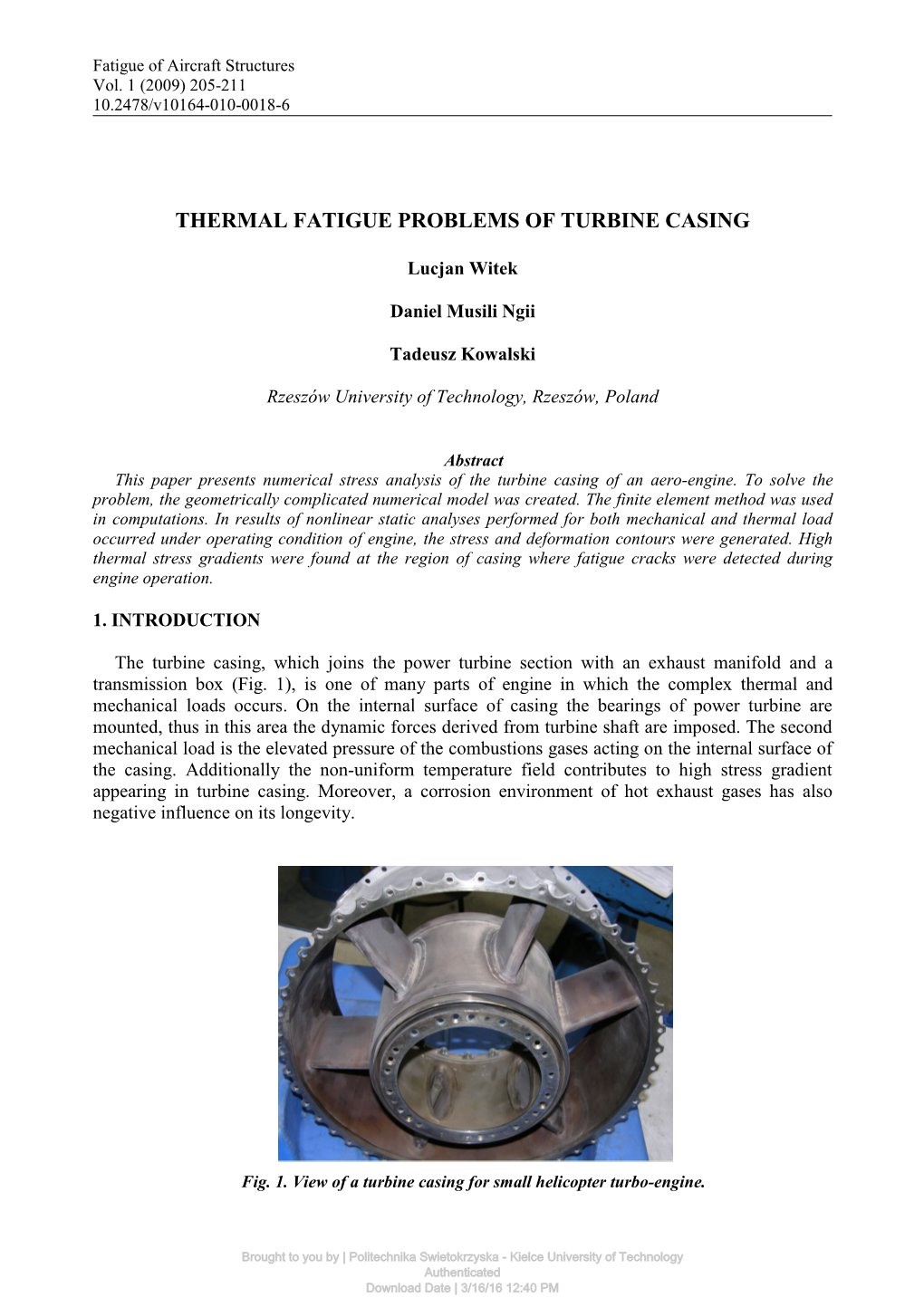 Thermal Fatigue Problems of Turbine Casing