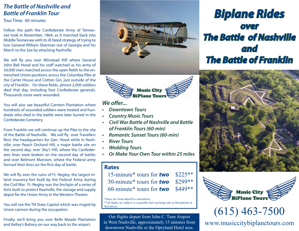 Civil War Biplane Tour Brochure