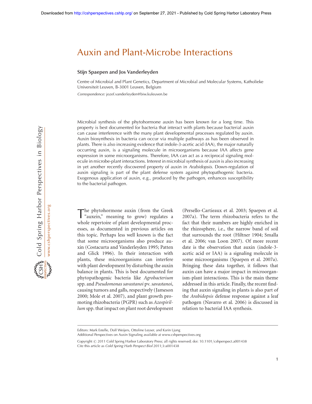 Auxin and Plant-Microbe Interactions