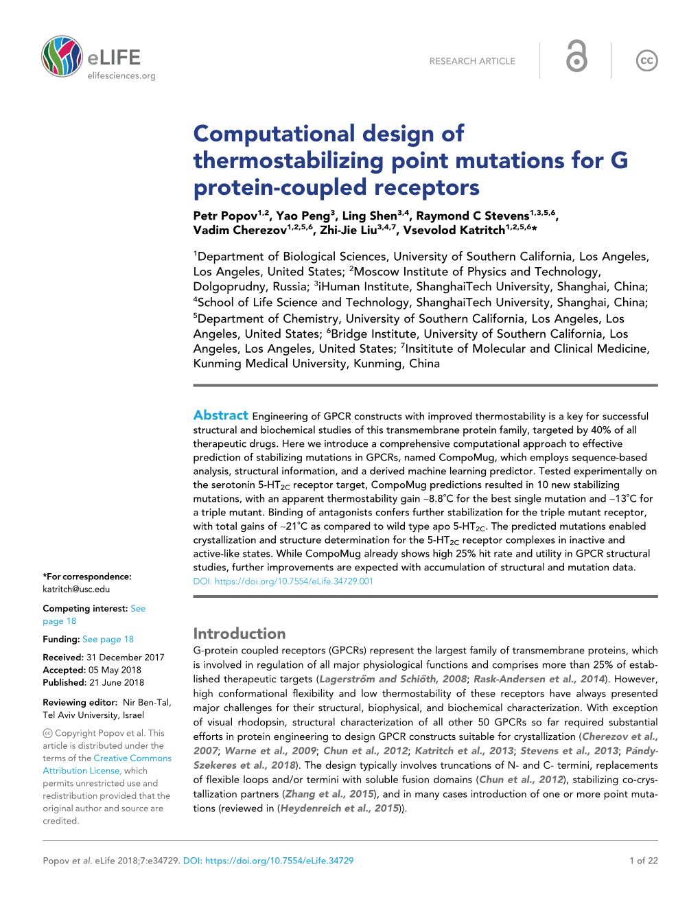 Computational Design of Thermostabilizing Point Mutations for G Protein-Coupled Receptors