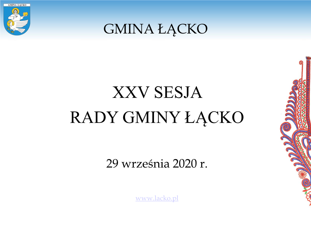 Xxv Sesja Rady Gminy Łącko