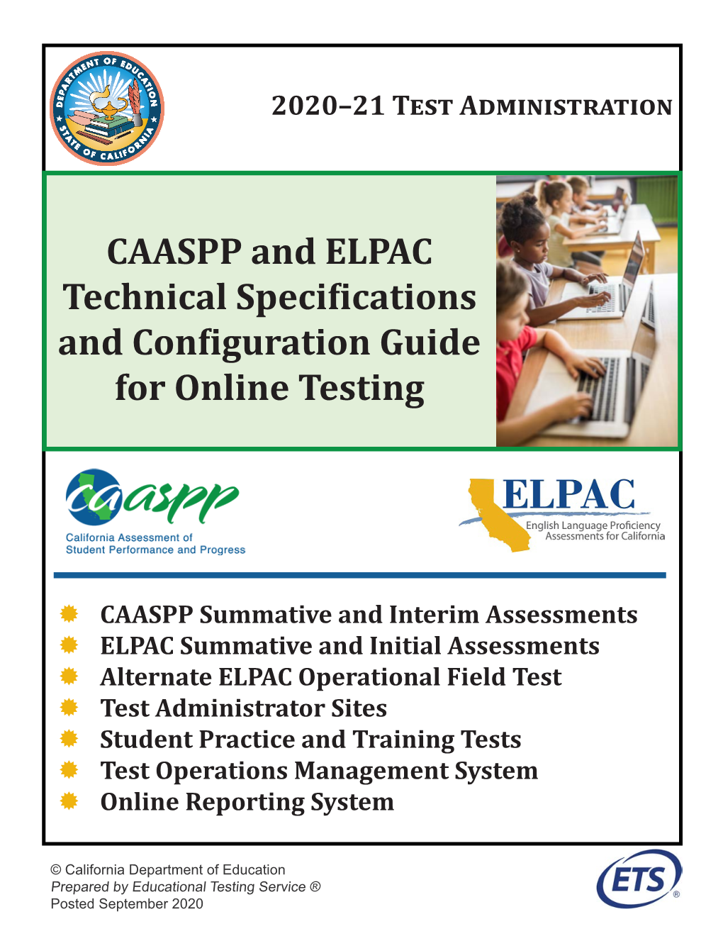 2020–2021 CAASPP and ELPAC Technical Specifications and Configuration Guide for Online Testing