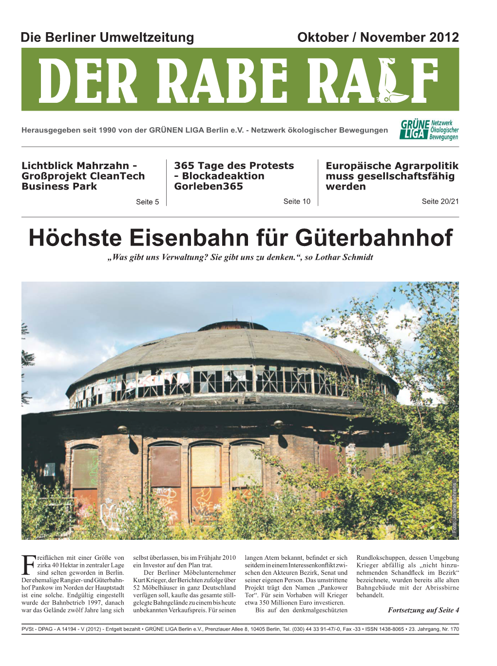 Höchste Eisenbahn Für Güterbahnhof „Was Gibt Uns Verwaltung? Sie Gibt Uns Zu Denken.“, So Lothar Schmidt S Ns Re Hre Hr H Be B Ne Ine I in an Jan J O: O O Fot Fo