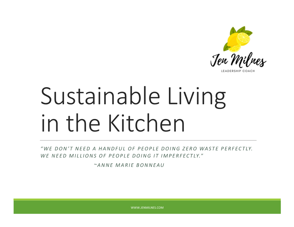 Sustainability in the Kitchen