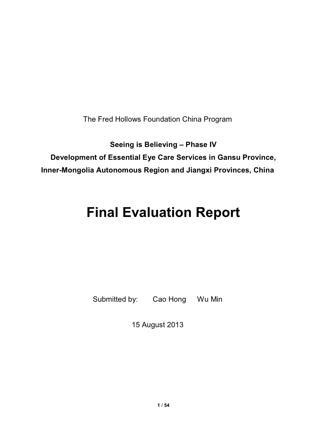 FHF China Evaluation Report