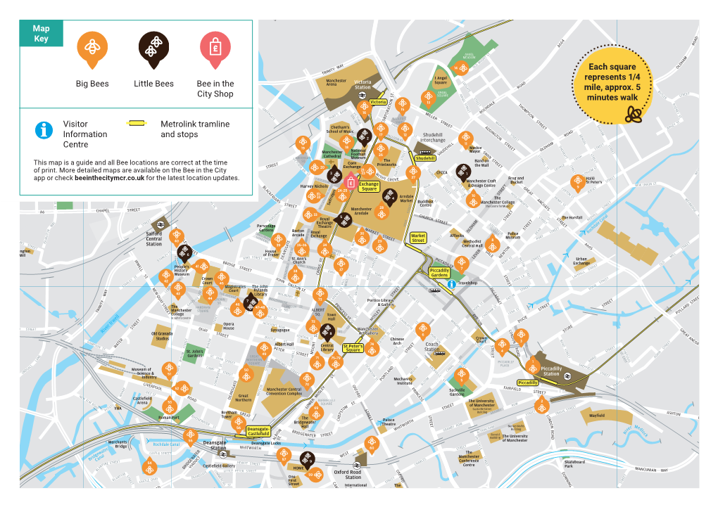 Map Key Bee in the City Shop Visitor Information Centre Big Bees Little