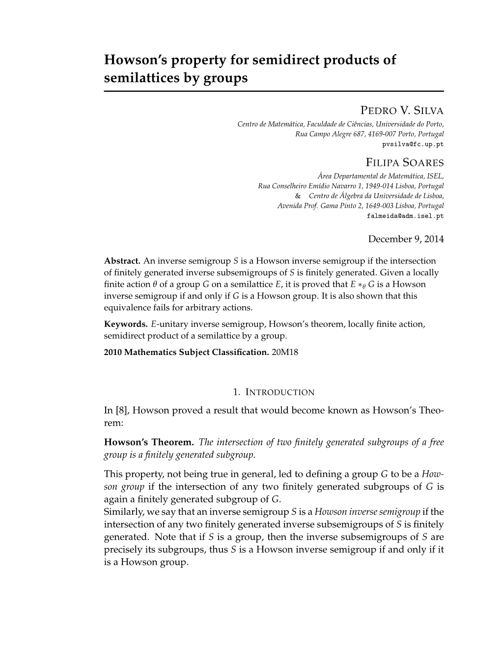 Howson's Property for Semidirect Products of Semilattices by Groups
