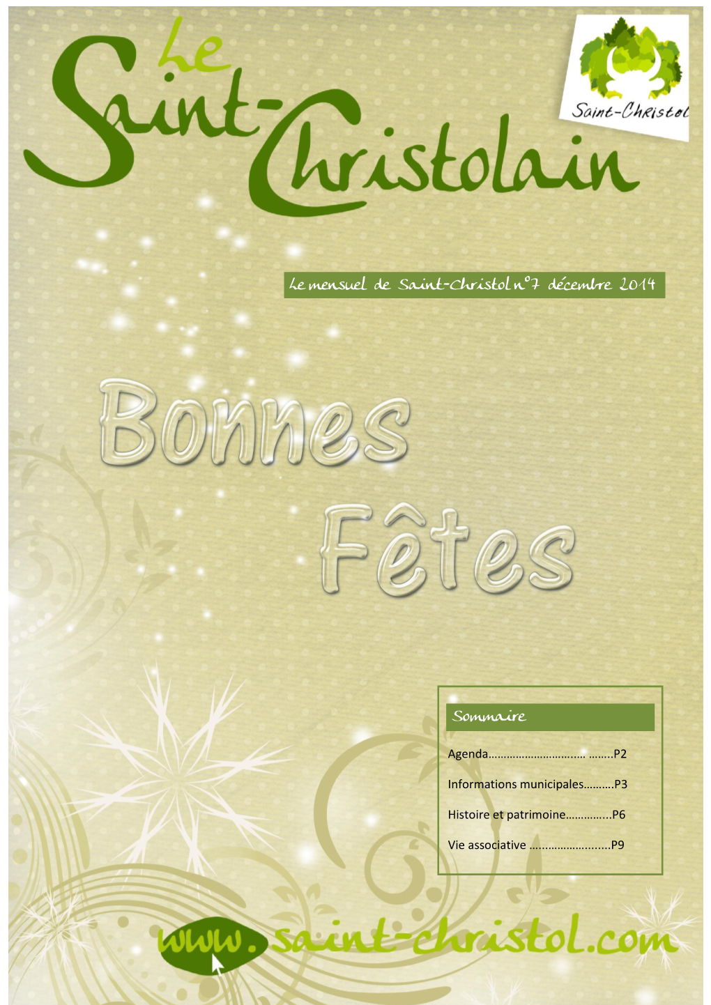Le Mensuel De Saint-Christol N°6 / Novembre 2014 Sommaire Le