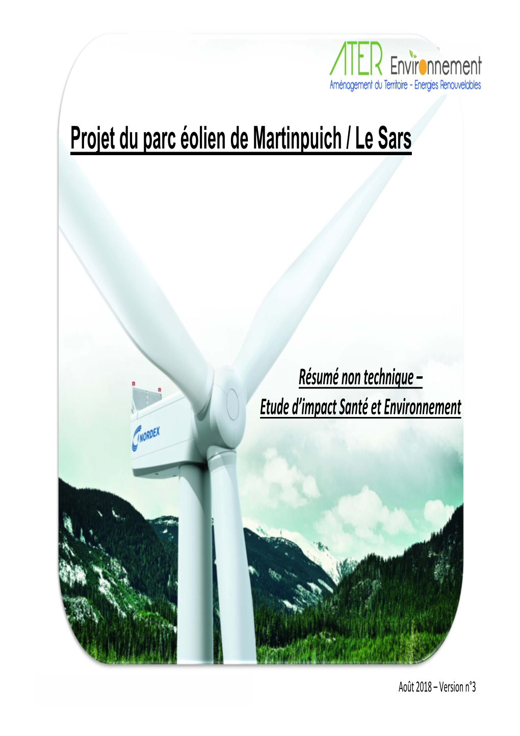 Projet Du Parc Éolien De Martinpuich / Le Sars