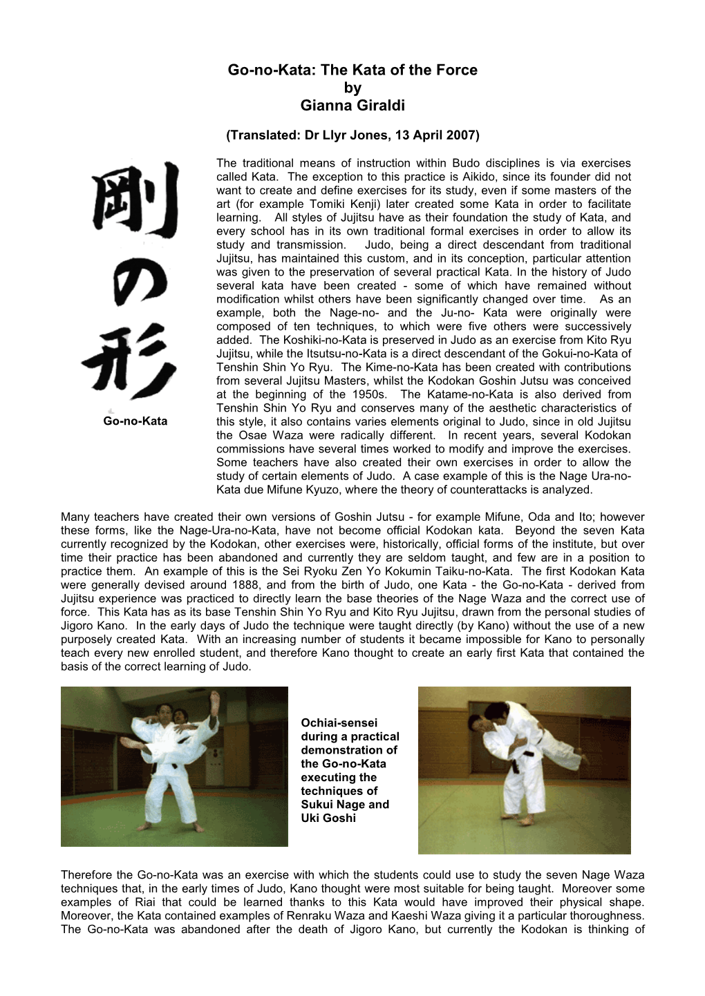 Go-No-Kata: the Kata of the Force by Gianna Giraldi