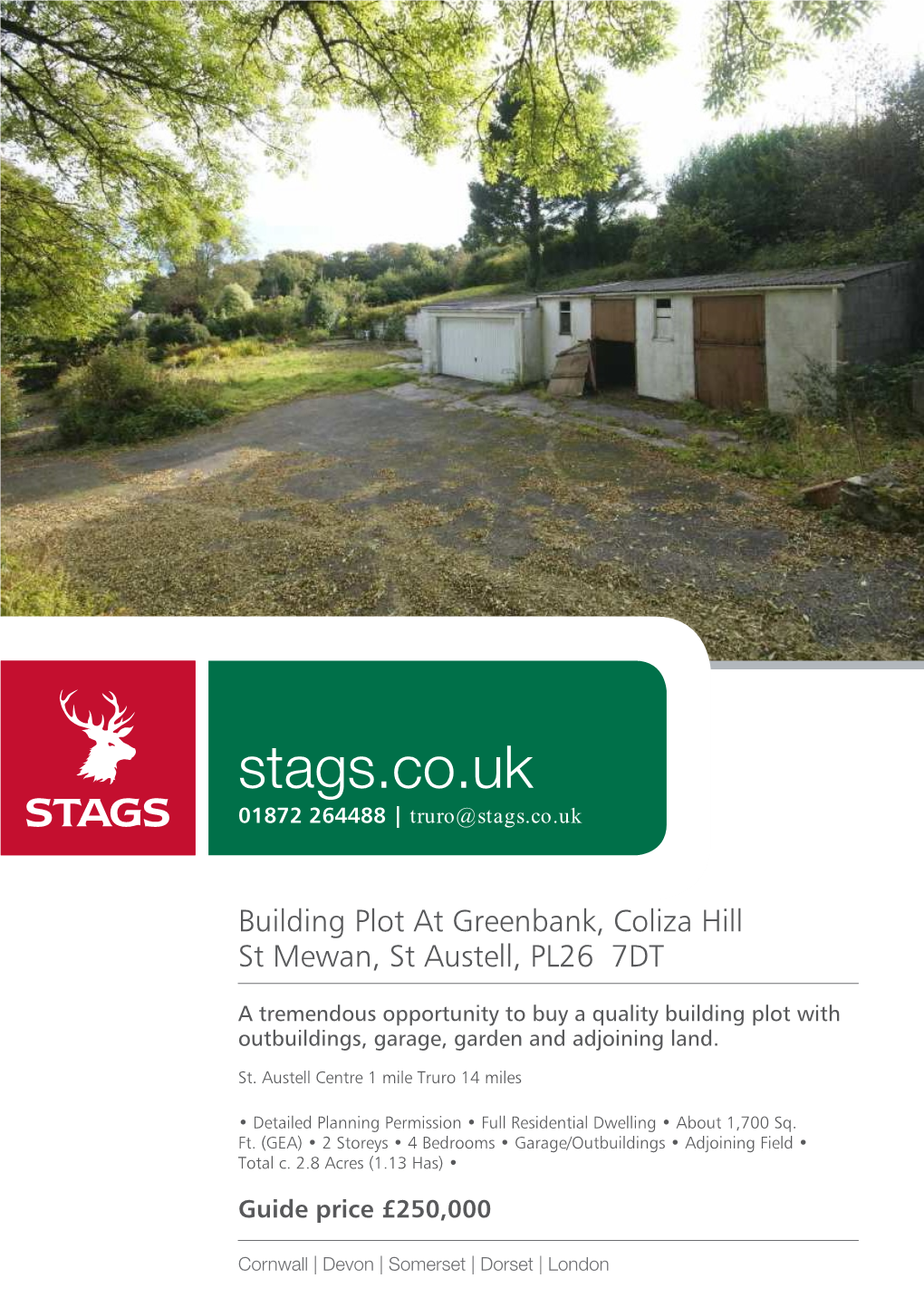 Building Plot at Greenbank, Coliza Hill St Mewan, St Austell, PL26 7DT