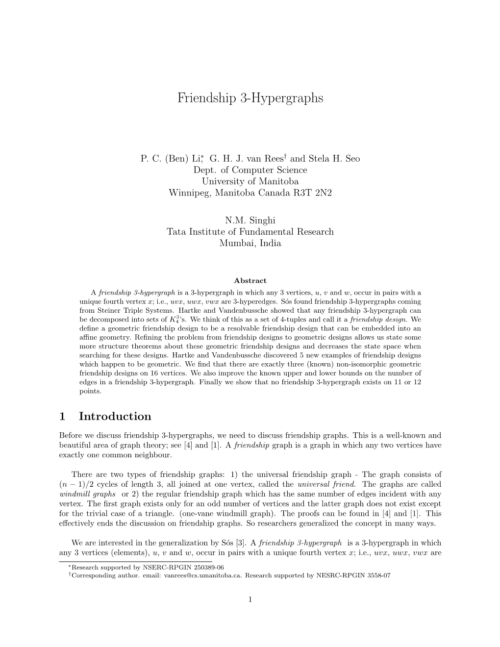 Friendship 3-Hypergraphs