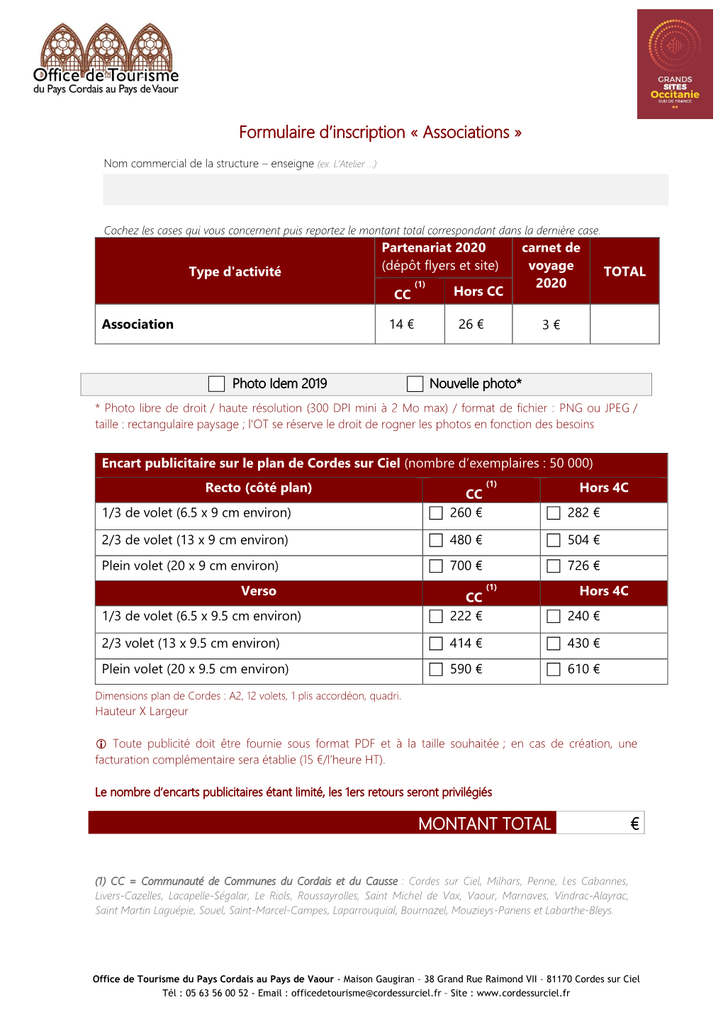 Formulaire D'inscription 2013