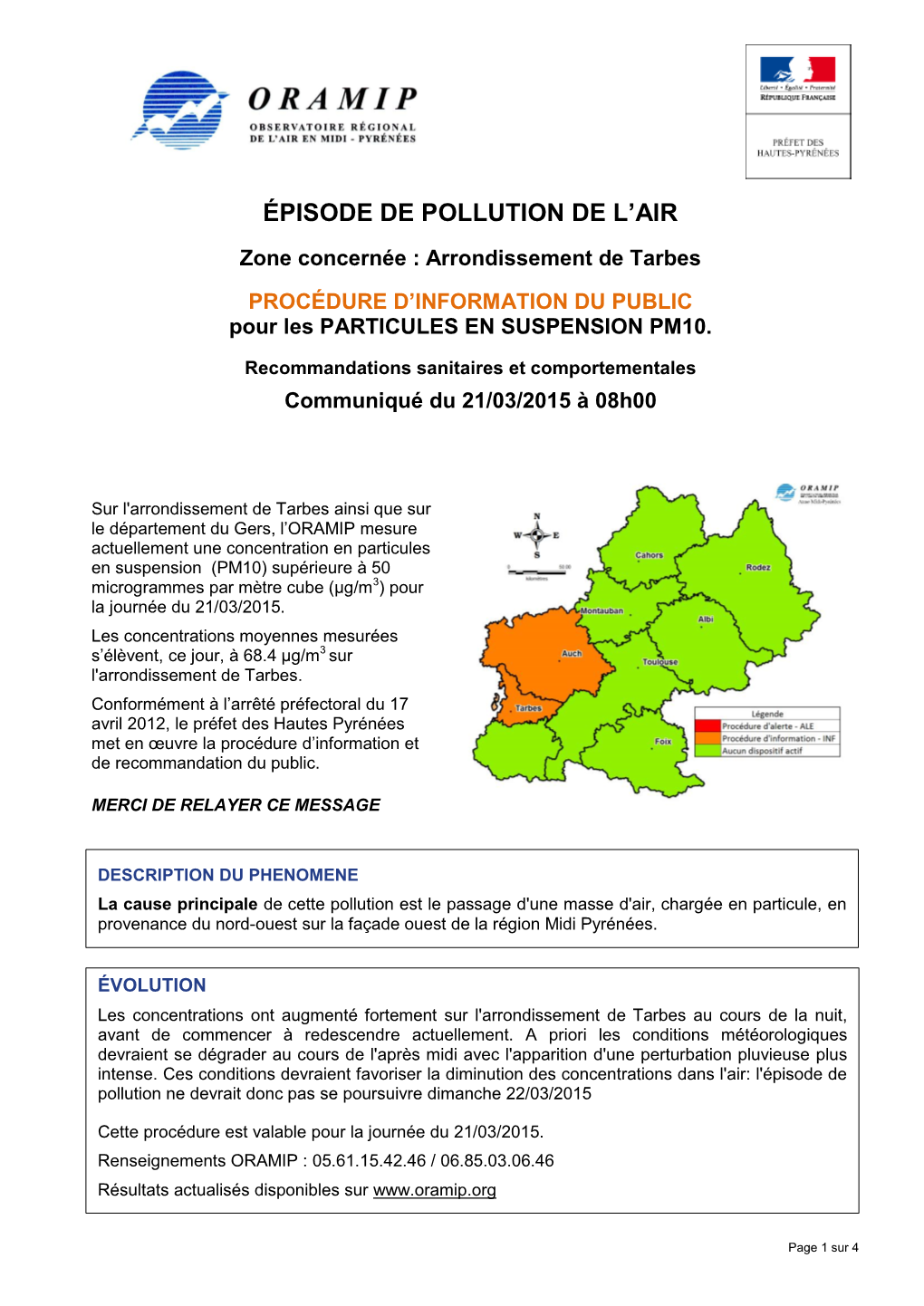 Liste Des Communes Concernées Par Cet Évènement De Pollution De L’Air