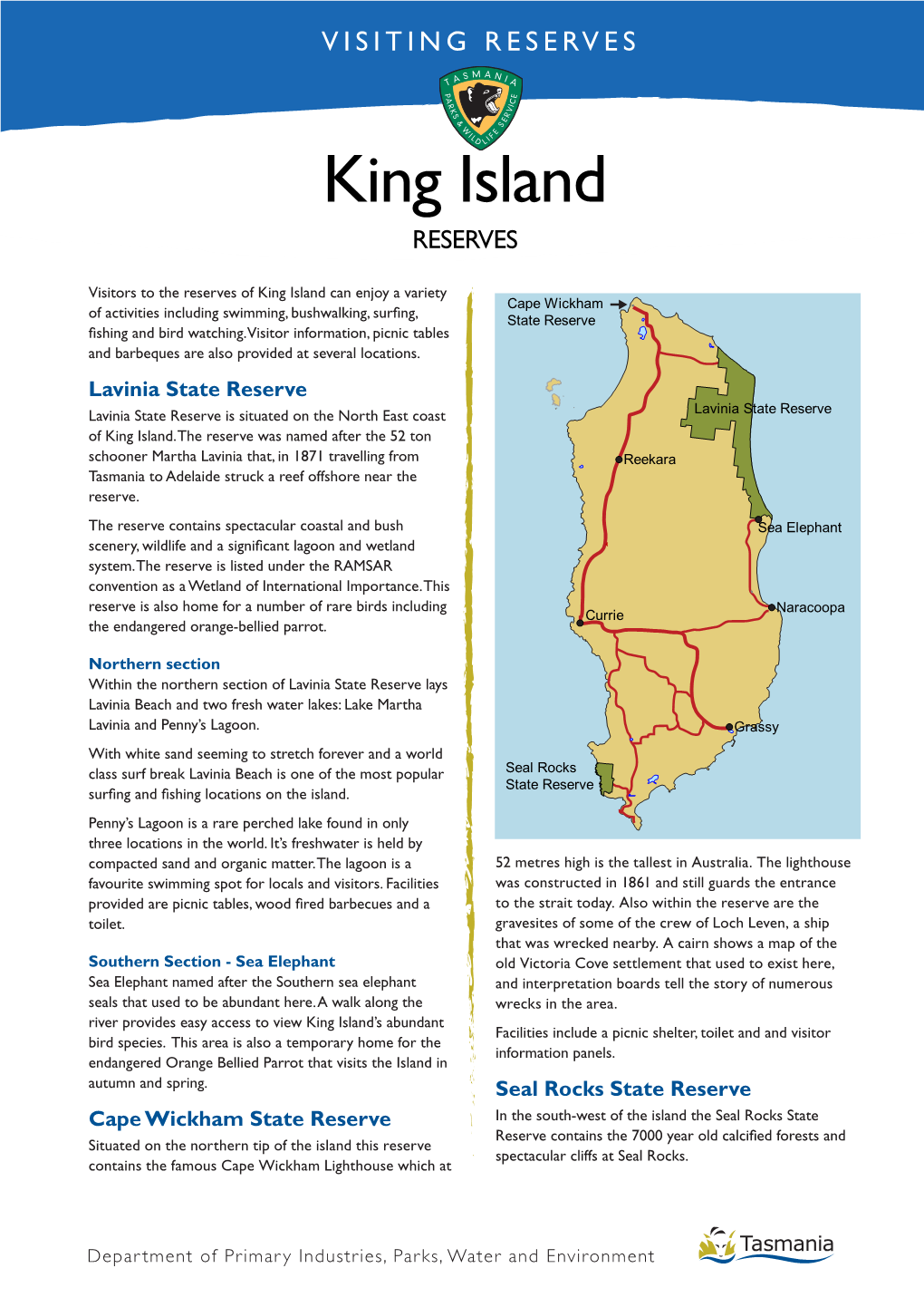 King Island. the Reserve