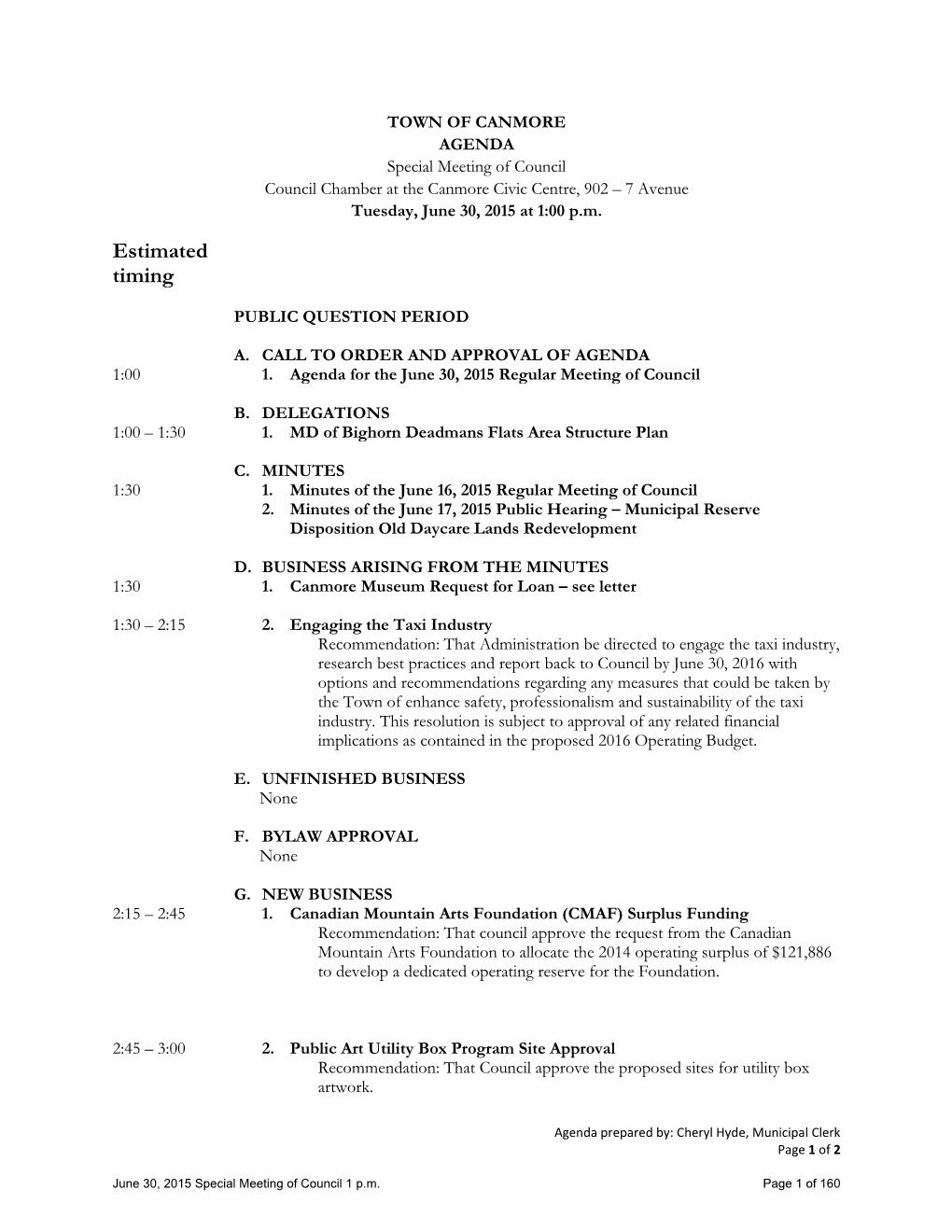 Council Agenda 2015-06-30