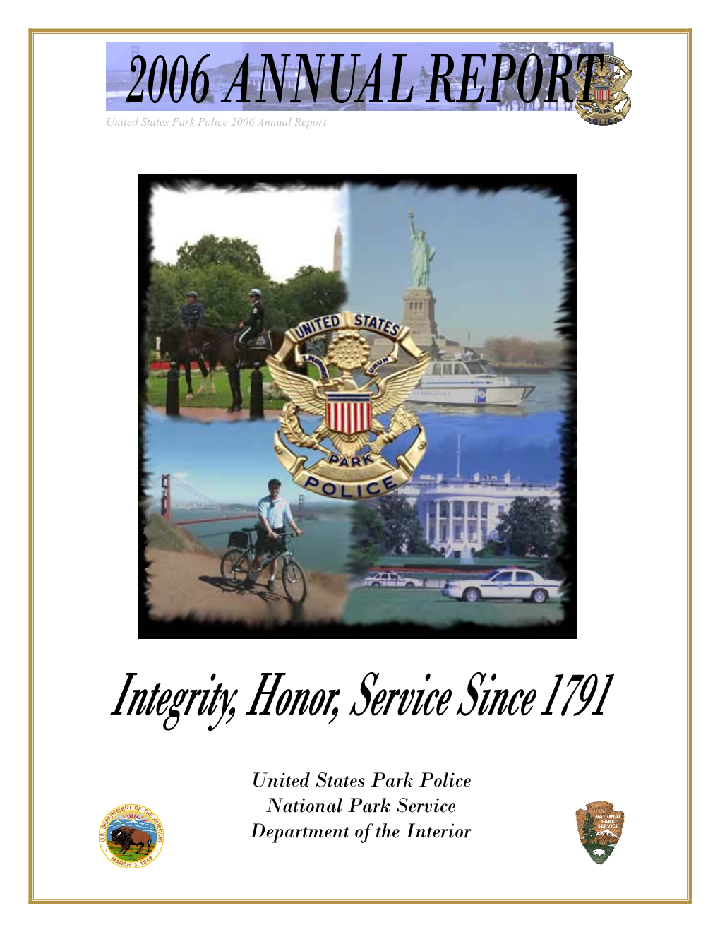 United States Park Police National Park Service Department of the Interior