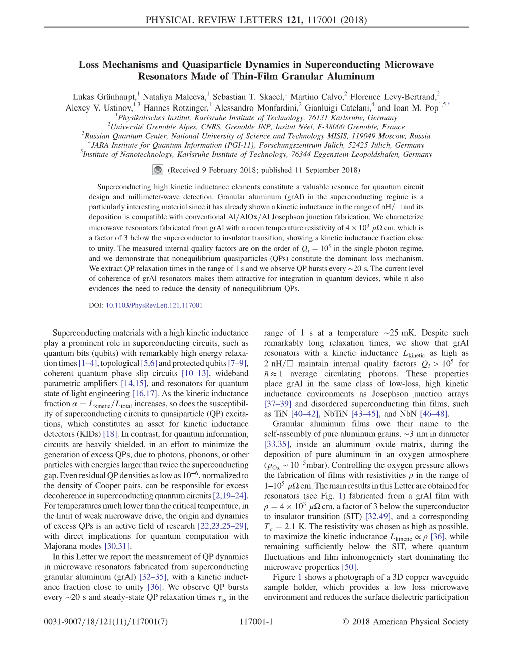Loss Mechanisms and Quasiparticle Dynamics in Superconducting Microwave Resonators Made of Thin-Film Granular Aluminum