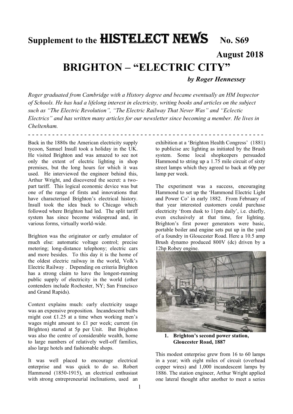 BRIGHTON – “ELECTRIC CITY” by Roger Hennessey