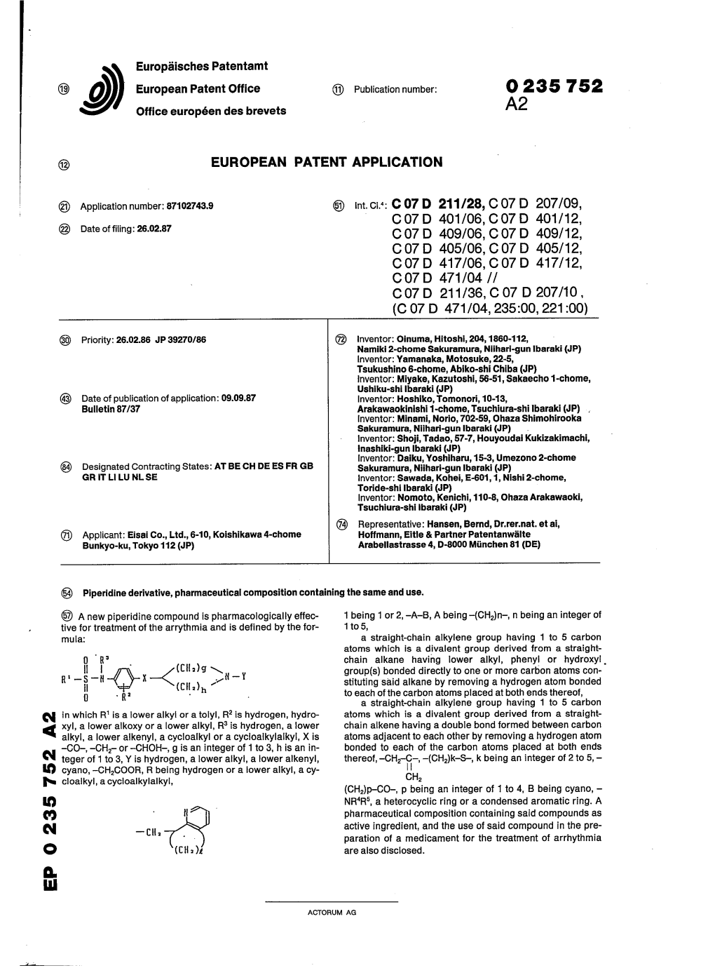 Ep 0235752 A2